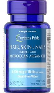 Puritan's Pride Hair, Skin and Nails with Moroccan Argan oil 60 капс